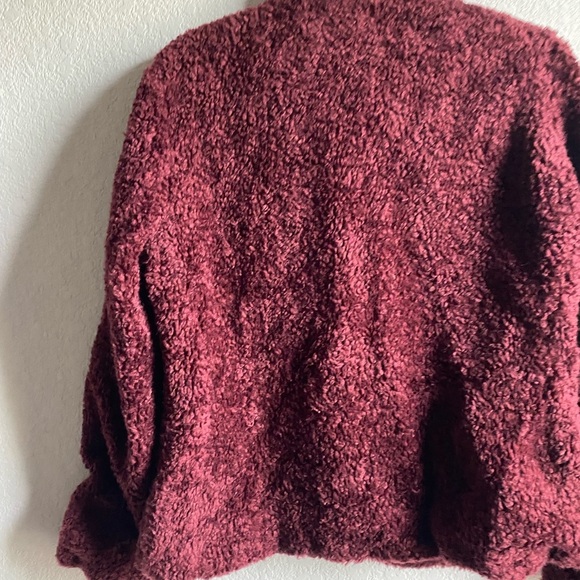 Pendleton Ladies' Fuzzy Sherpa Zip Burgundy Preppy Dark Academia Jacket M - Picture 16 of 16
